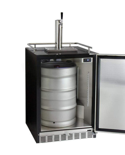 Kegco 24" Wide Cold Brew Coffee Tap Black Commercial Built-In Right Hinge Kegerator - ICHK38BSU-1