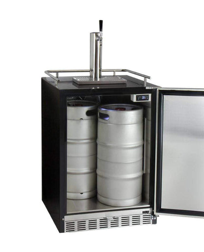 Kegco 24" Wide Cold Brew Coffee Tap Black Commercial Built-In Right Hinge Kegerator - ICHK38BSU-1