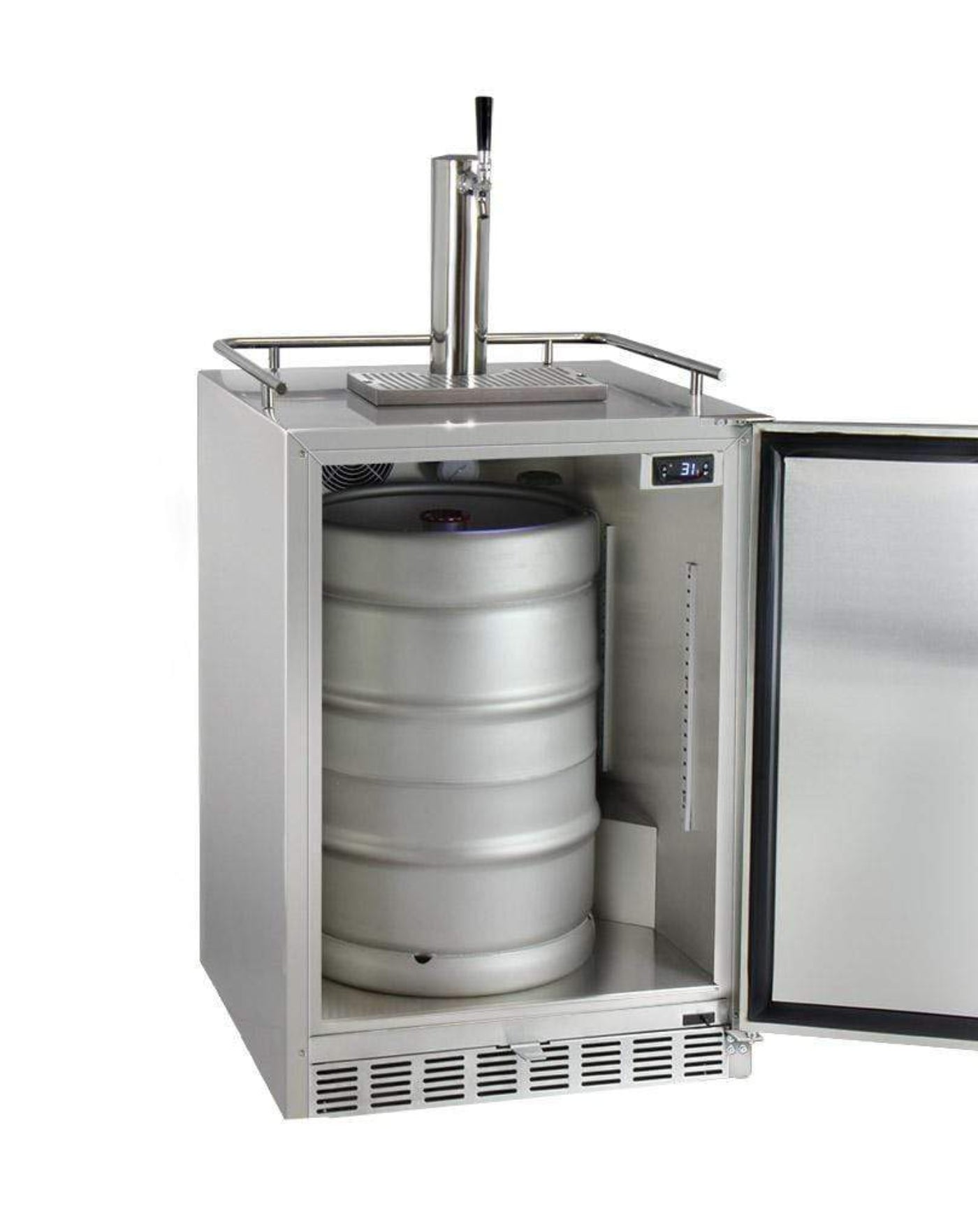 Kegco 24" Wide  Tap All Stainless Steel Outdoor Built-In Right Hinge Kegerator with Kit - HK38SSU-1
