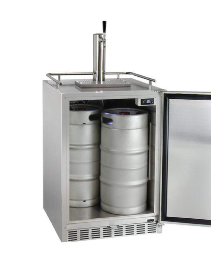 Kegco 24" Wide  Tap All Stainless Steel Outdoor Built-In Right Hinge Kegerator with Kit - HK38SSU-1