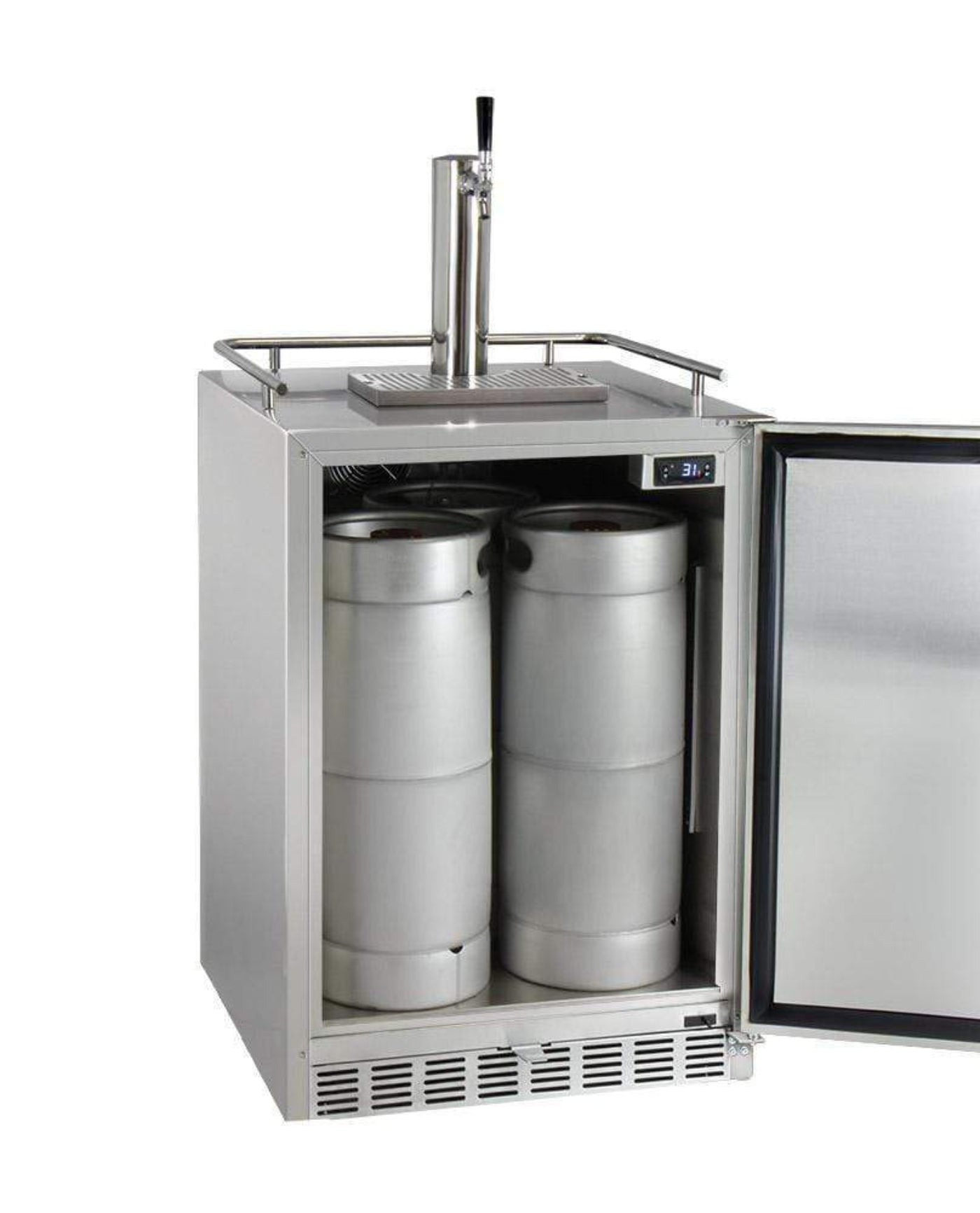 Kegco 24" Wide  Tap All Stainless Steel Outdoor Built-In Right Hinge Kegerator with Kit - HK38SSU-1