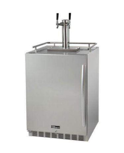 Kegco 24" Wide All Stainless Steel Outdoor Built-In Left Hinge Kegerator with Kit - HK38SSU-L-1