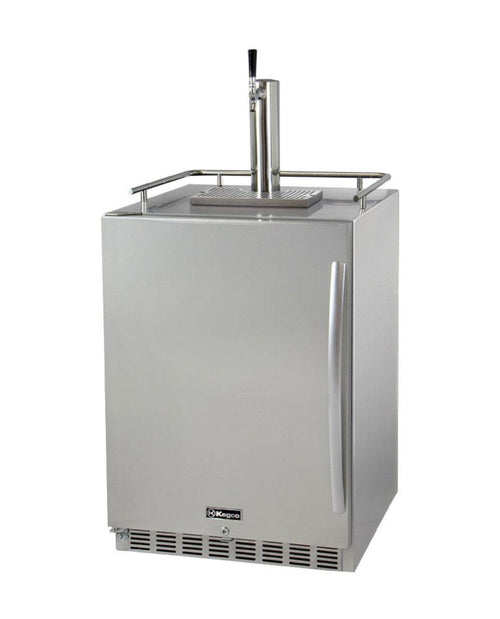 Kegco 24" Wide All Stainless Steel Outdoor Built-In Left Hinge Kegerator with Kit - HK38SSU-L-1