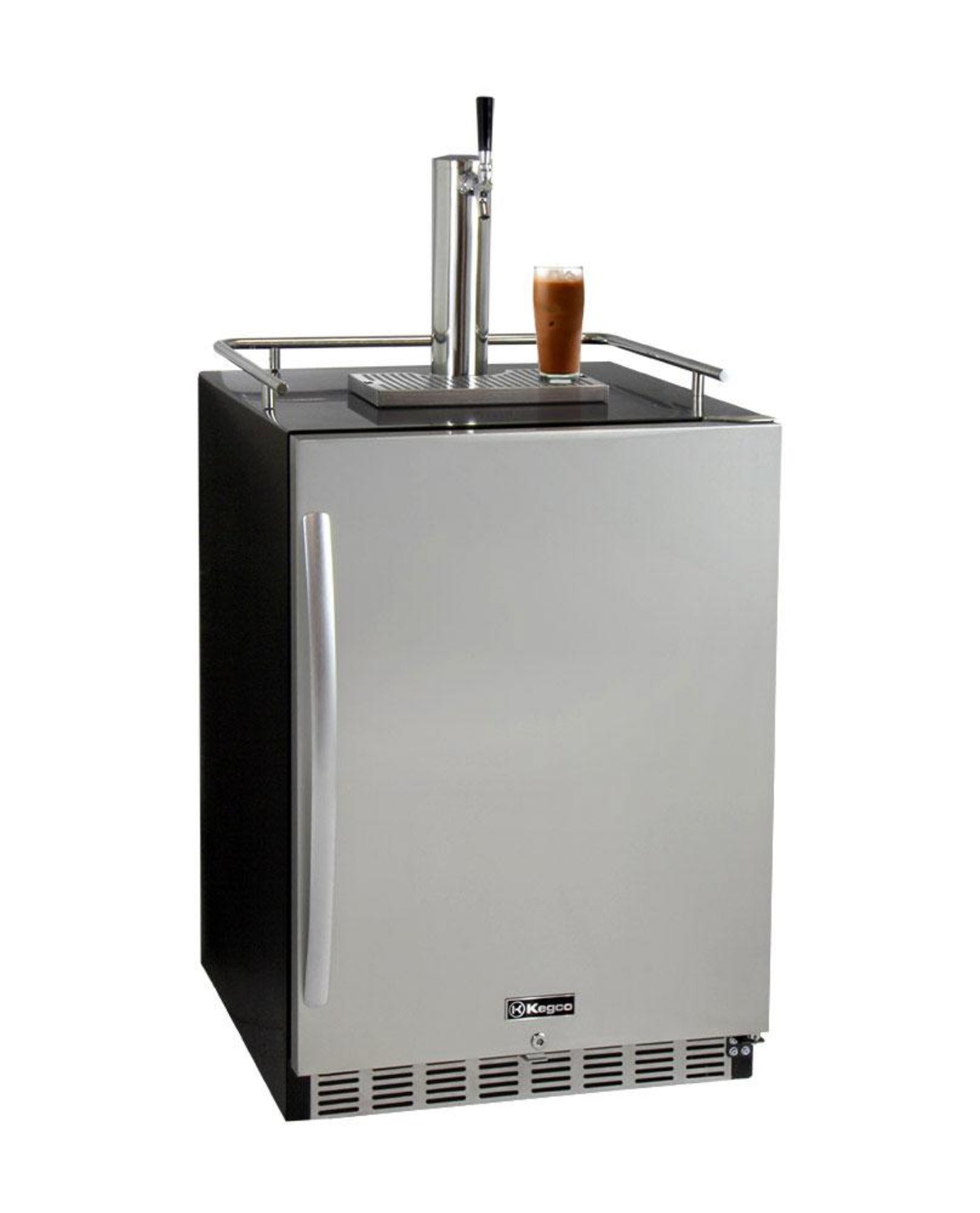 Kegco 24" Wide Cold Brew Coffee Tap Black Commercial Built-In Right Hinge Kegerator - ICHK38BSU-1