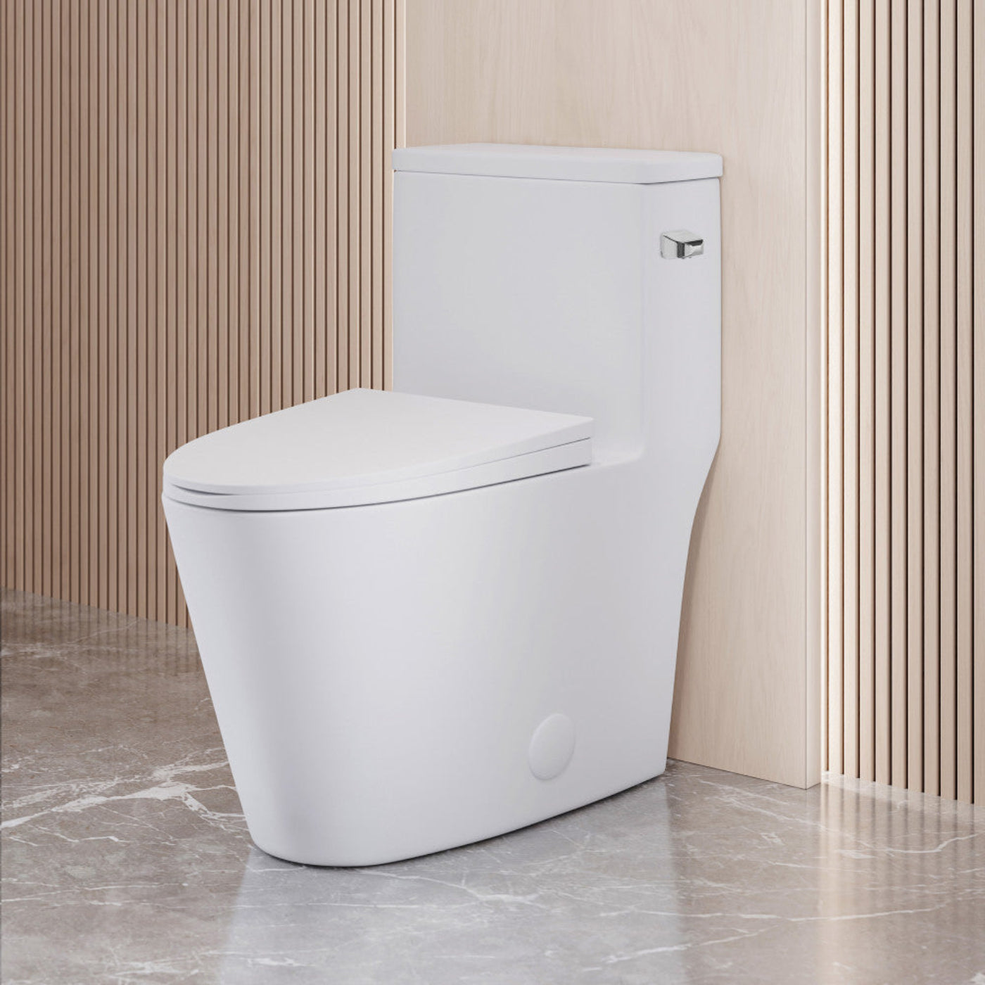 Swiss Madison Dreux One-Piece 12" Rough-in 1.28 GPF Right Flush Elongated Toilet in Glossy White - SM-1T4108GW