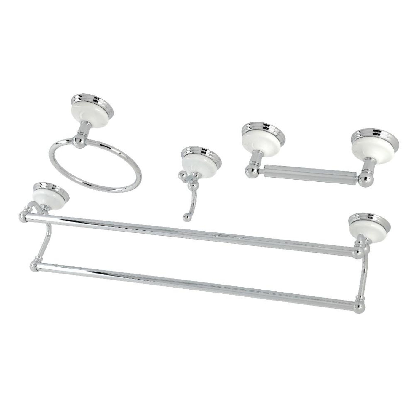 Kingston Brass Victorian 4-Piece Dual Towel Bar Bathroom Hardware Set - BAK1113478