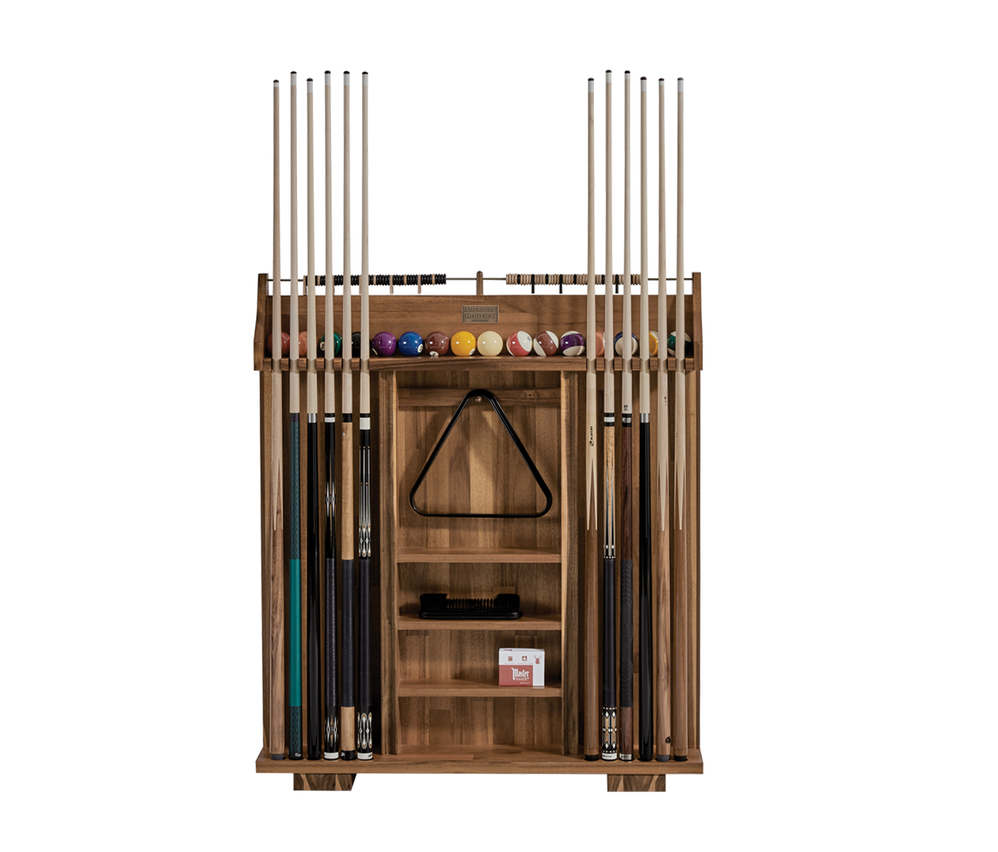 American Heritage Knoxville Freestanding Cue Rack Acacia - KNOXFLOORRACK-AC