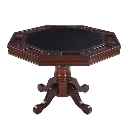 Hathaway Kingston Walnut 3 in 1 Poker Table Set with Chairs - BG2366