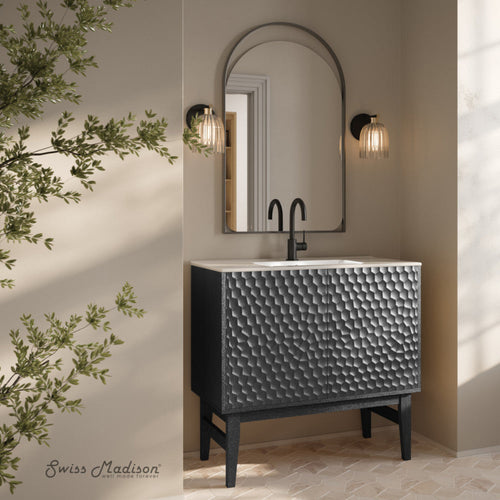 Swiss Madison Bosse 36" Freestanding Bathroom Vanity in Black Oak with Sink Top - SM-BV8802AO
