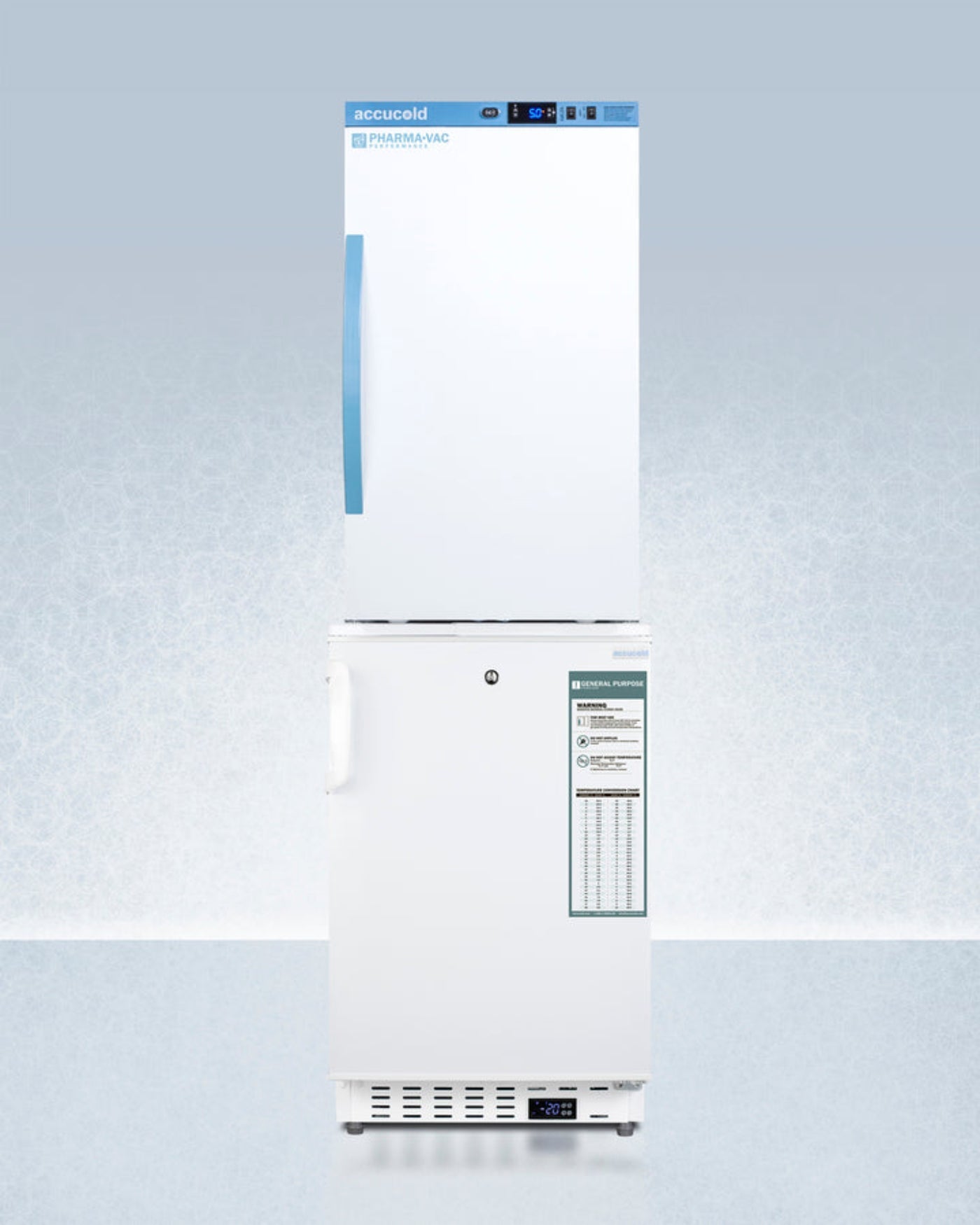 Accucold - 24" Wide All-Refrigerator/All-Freezer Combination - FF7LW-FS24LSTACKPRO