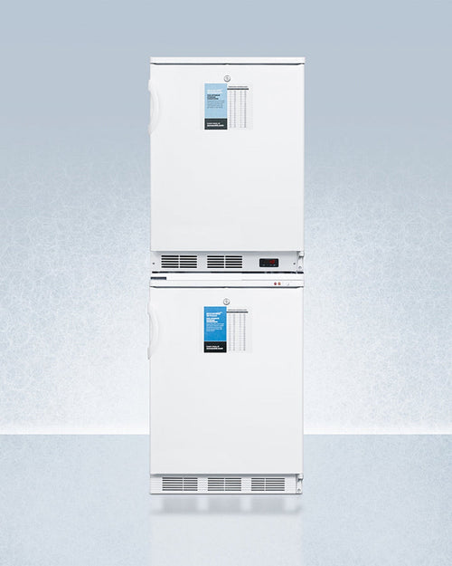 Accucold - 24" Wide All-Refrigerator/All-Freezer Combination - FF7LW-VT65MLSTACKPRO