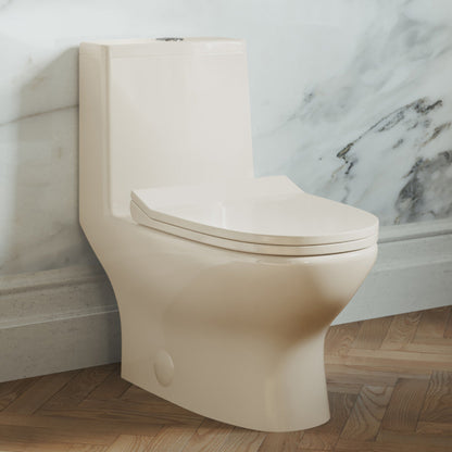 Swiss Madison Ivy One Piece Toilet Dual Vortex Flush 1.1/1.6 gpf in Bisque - SM-1T112BQ