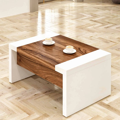 Casa Mare LEXUS 71″ Modern Home & Office Furniture Desk Brown & White - LEXUS-71WB-S