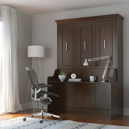 Murphy Bed With Desk, Full Size, Coventry Walnut by Leto Muro