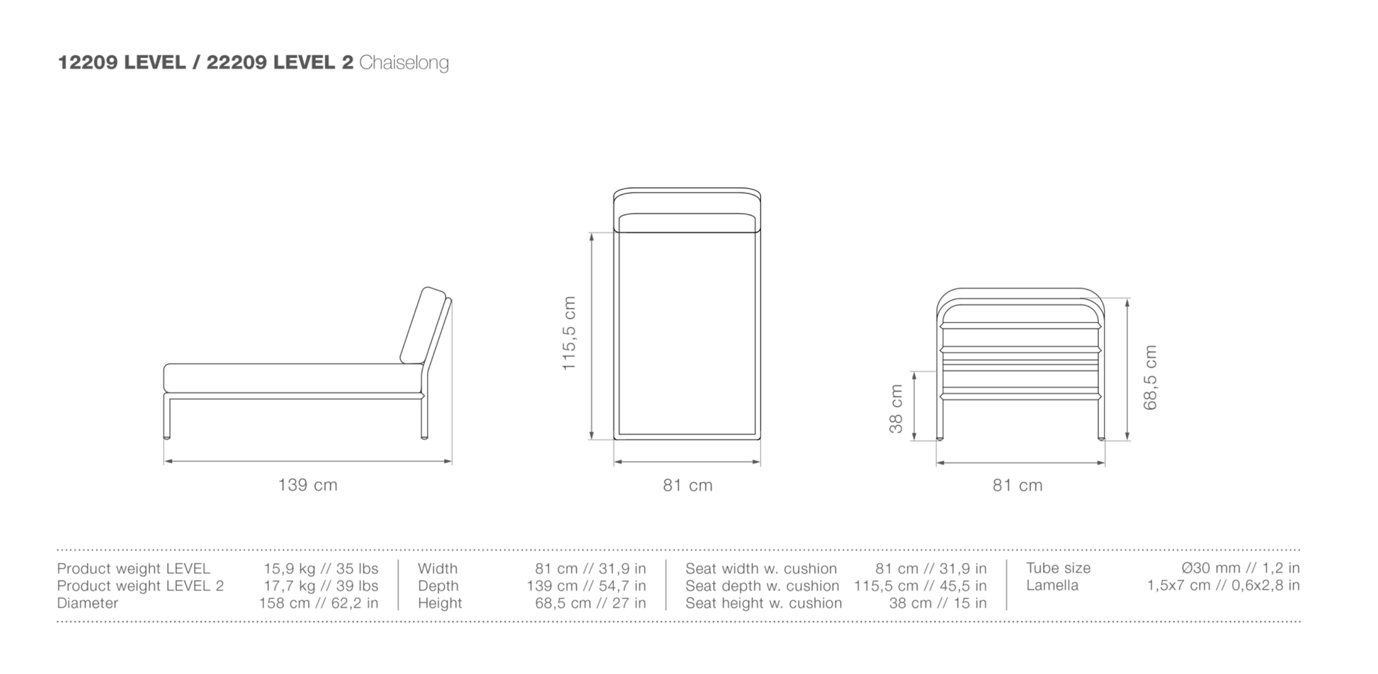 HOUE LEVEL Outdoor Chaiselong - Procure Décor