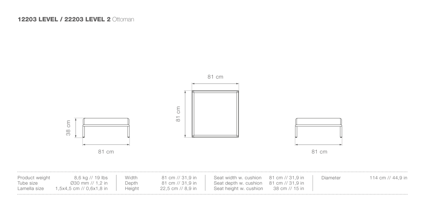 HOUE LEVEL Outdoor Ottoman - Procure Décor