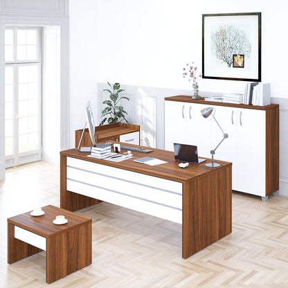 Casa Mare LEXUS 71″ Modern Home & Office Furniture Desk Brown & White - LEXUS-71WB-S