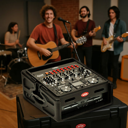 SKB Roto Rack/Mixer Console, 10U Slanted Rackmount on top, 2U Rackmount in Front - 421586