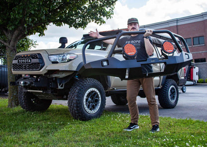 Backwoods Adventure Hi-Lite Overland Toyota Tacoma Front Bumper 3rd Gen (2016-2023) [Bull Bar] - BWTY3T-103FGBBB