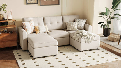 LINSY HOME RUBIK III 3 Seats with 2 Ottomans - US-LH-SPF-Sofa-S800-F11-32-0-00