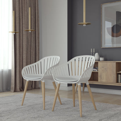 Midtown Concept Cannes White Eucalyptus Indoor Dining Chair - 4PC - SC CANNES GR_WH PAR Price
