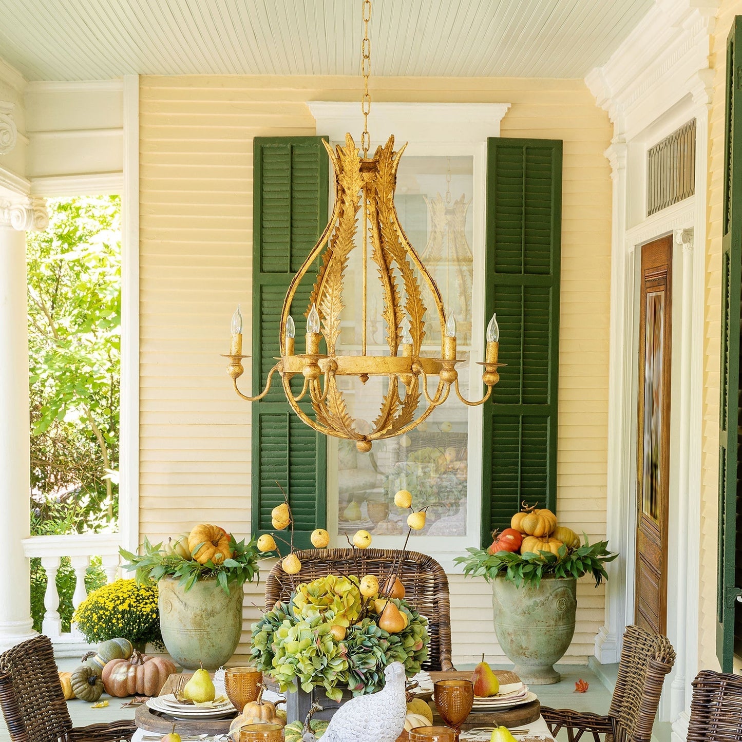 Park Hill Collection St. Augustine Chandelier - Exquisite Gold Spanish Revival Fixture with Hand-Finished Filigree Design - ELH26159