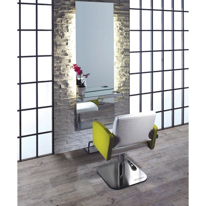 Lunar Mirror Styling Station w/ Storage Salon Ambience - SA-MI-370 W/ SERVER
