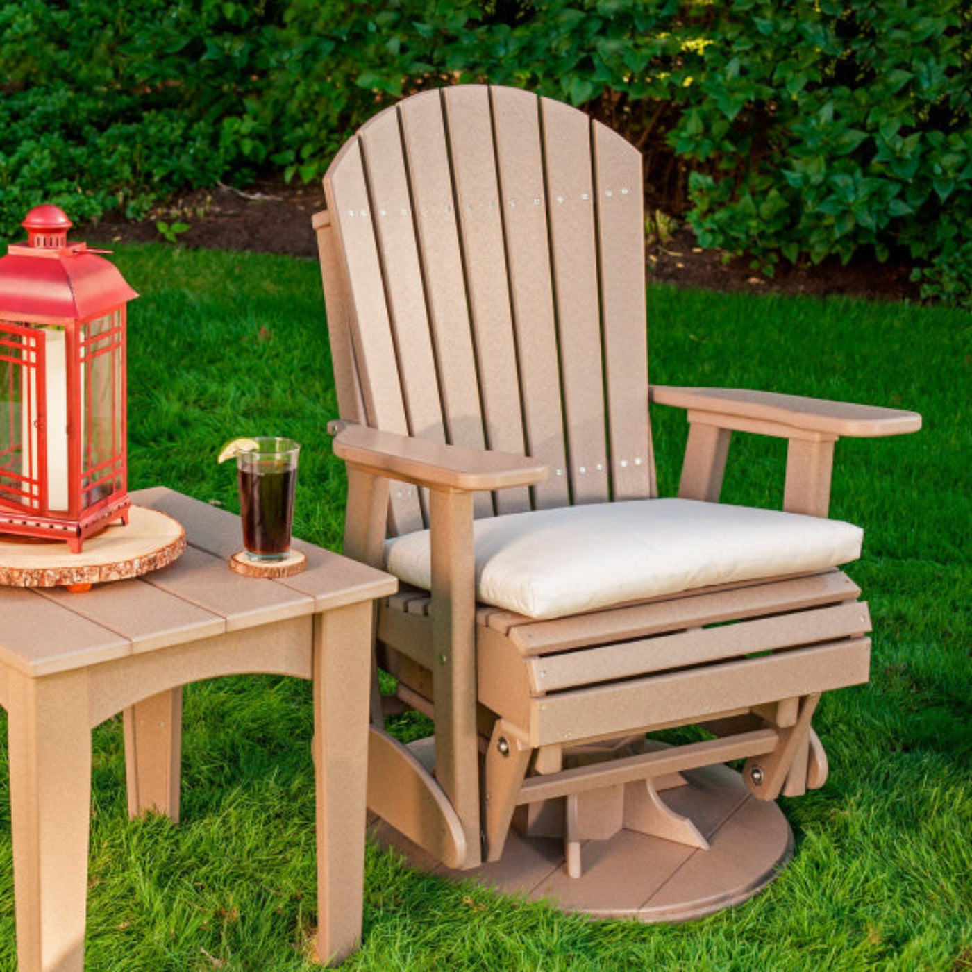 LuxCraft 2' Adirondack Swivel Glider Chair - 2SAPGBK