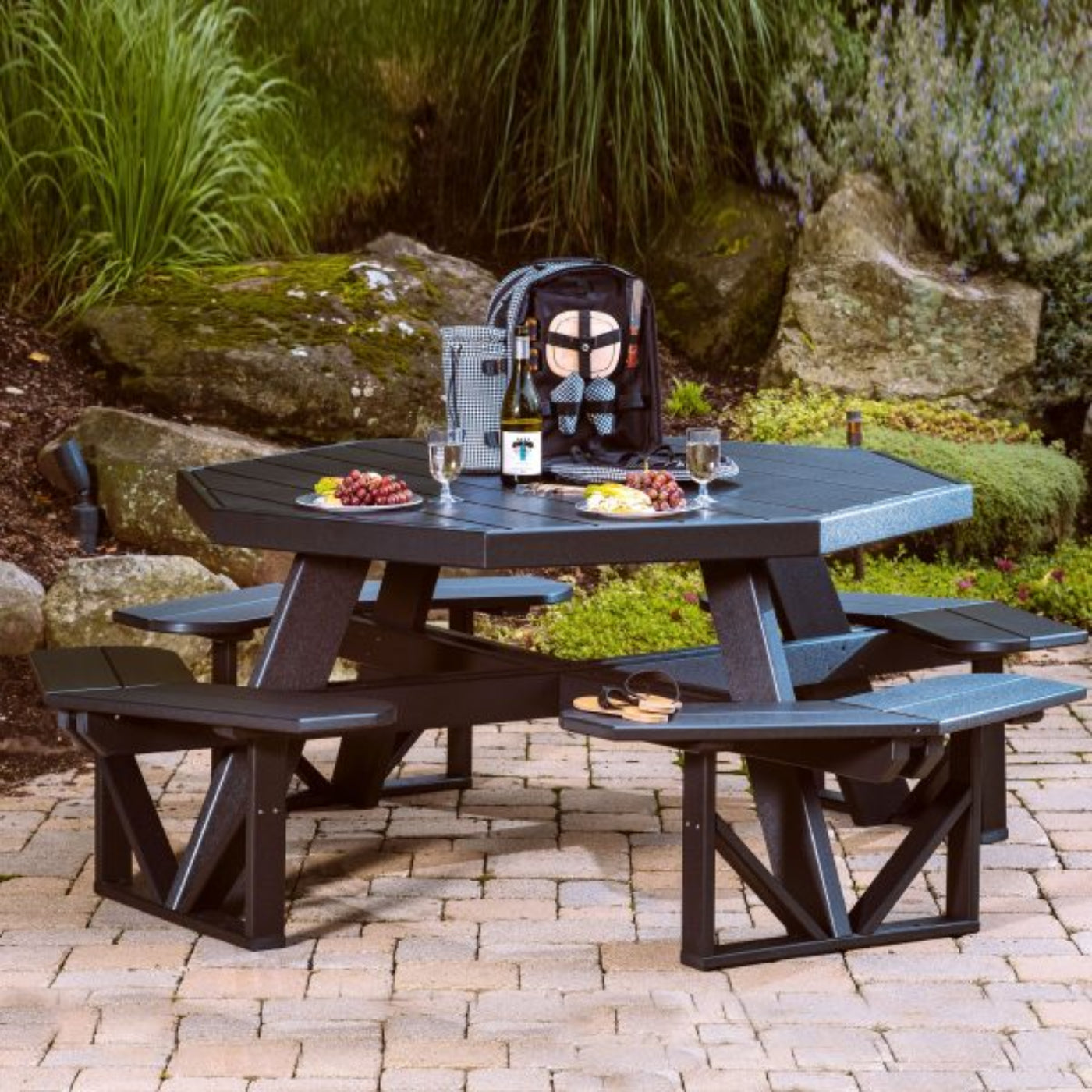LuxCraft Poly Octagon Picnic Table - POPTBK