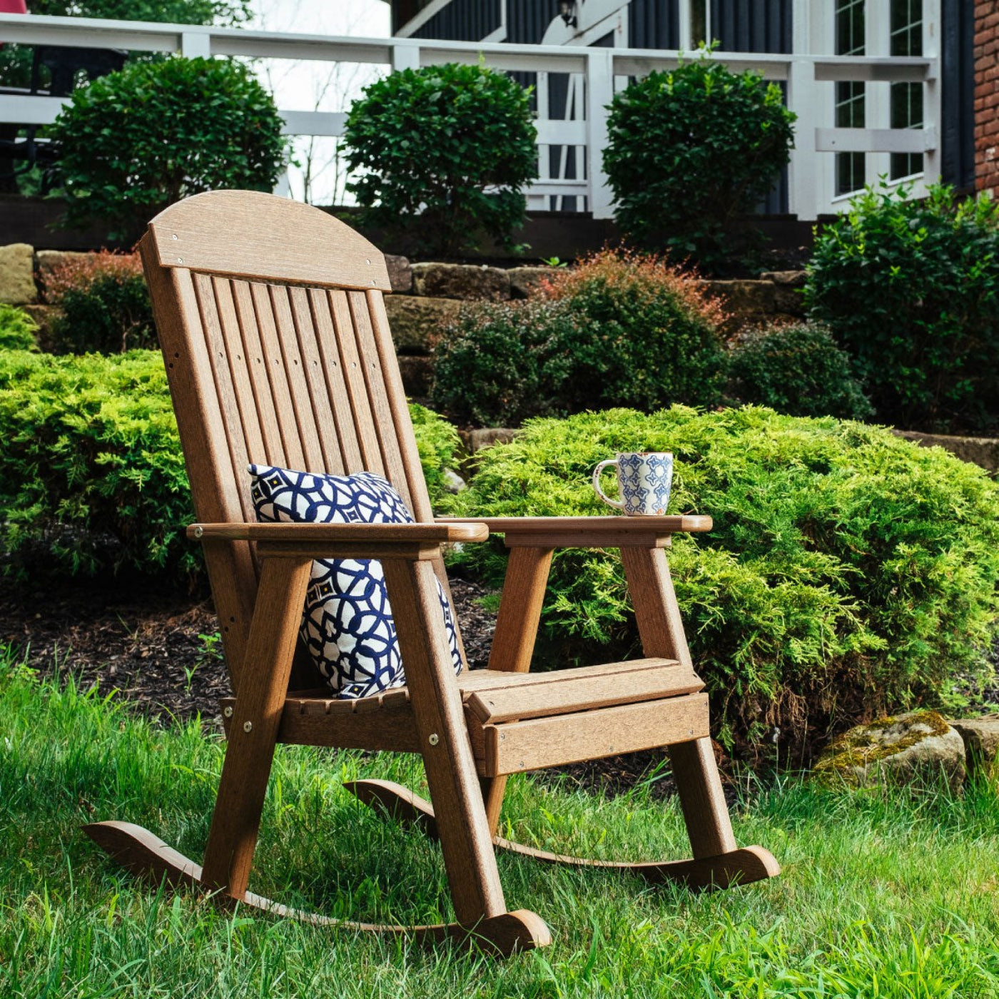 LuxCraft Outdoor High Back Rocking Porch Rocker - PPRBK