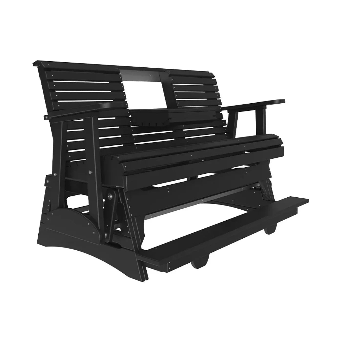 LuxCraft 5' Plain Poly Balcony Glider - 5PPBAGBK