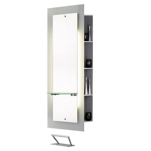 Salon Ambience Lyon Mirror Styling Station w/ Storage - SA-MI-050 W/ SERVER