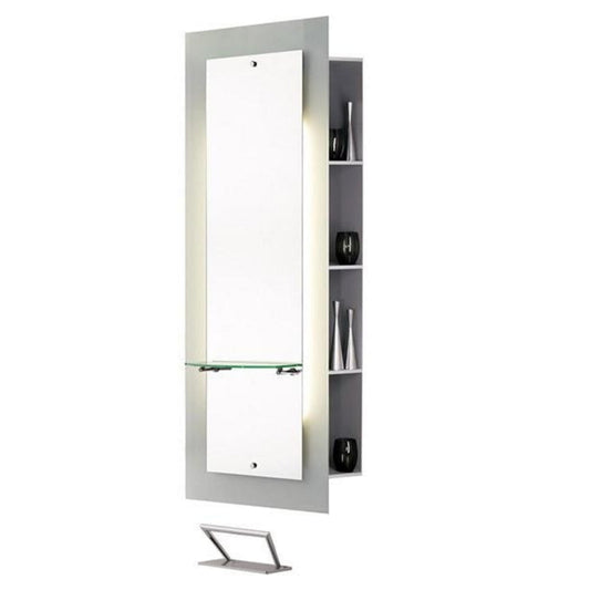 Salon Ambience Lyon Mirror Styling Station w/ Storage - SA-MI-050 W/ SERVER