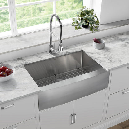 Swiss Madison Tourner 30 x 21 Stainless Steel, Single Basin, Farmhouse Kitchen Sink with Apron - SM-KS760