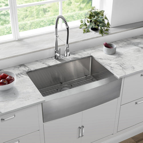 Swiss Madison Tourner 30 x 21 Stainless Steel, Single Basin, Farmhouse Kitchen Sink with Apron - SM-KS760