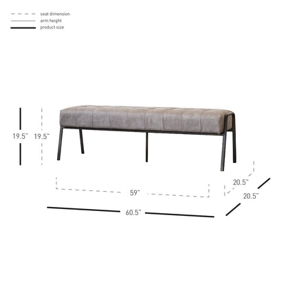New Pacific Direct Venturi PU Leather Tufted Bench 9900025-278