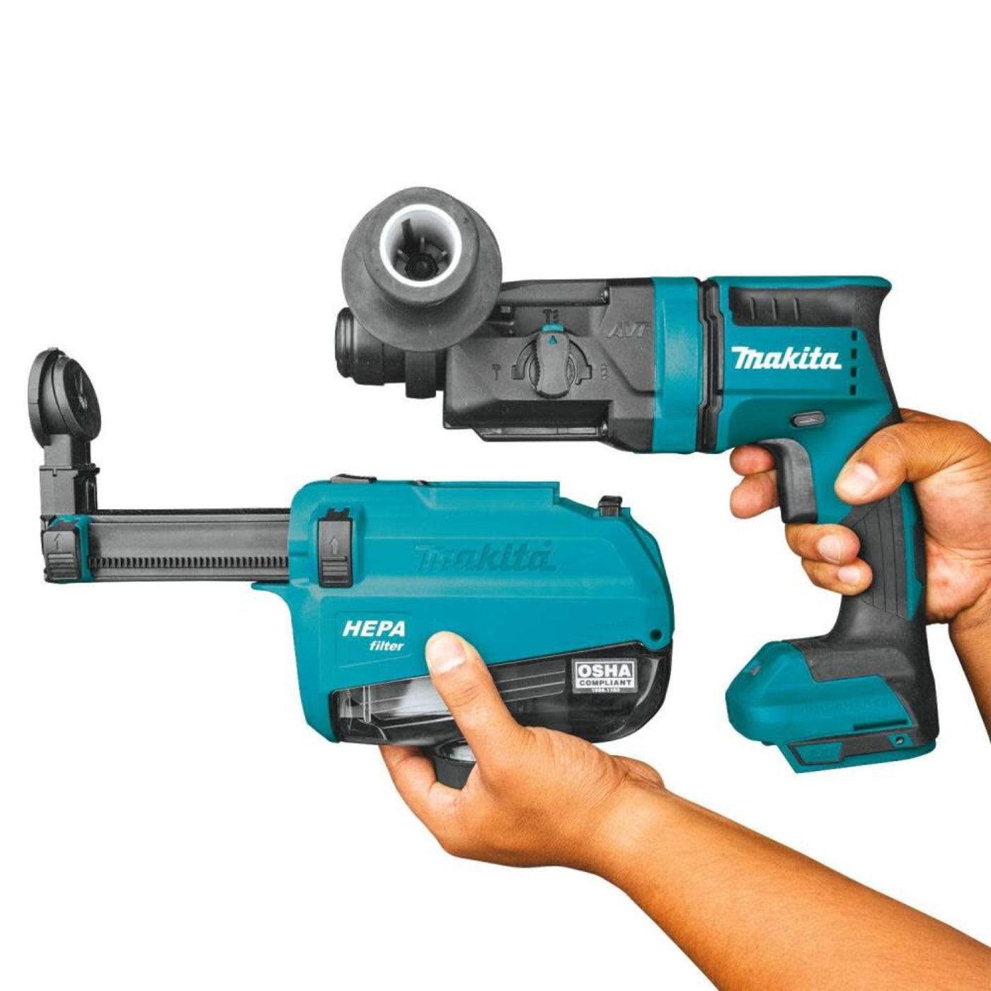 Makita (XRH12TW) 18V LXT️ BR 11/16in AVT SDS-Plus Rotary Hammer Kit with HEPA Dust Extractor - XRH12TW