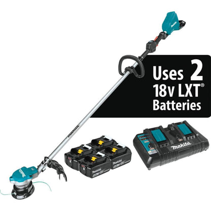 Makita (XRU15PT1) 18V LXT Lithium-Ion Brushless Cordless String Trimmer Kit with 4 Batteries (5.0Ah) - XRU15PT1