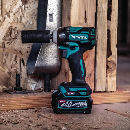 Makita 40V MAX XGT Brushless Cordless 4-Speed 1/2 In. Sq. Drive Impact Wrench Kit w/ Detent Anvil (2.5Ah) - GWT05D