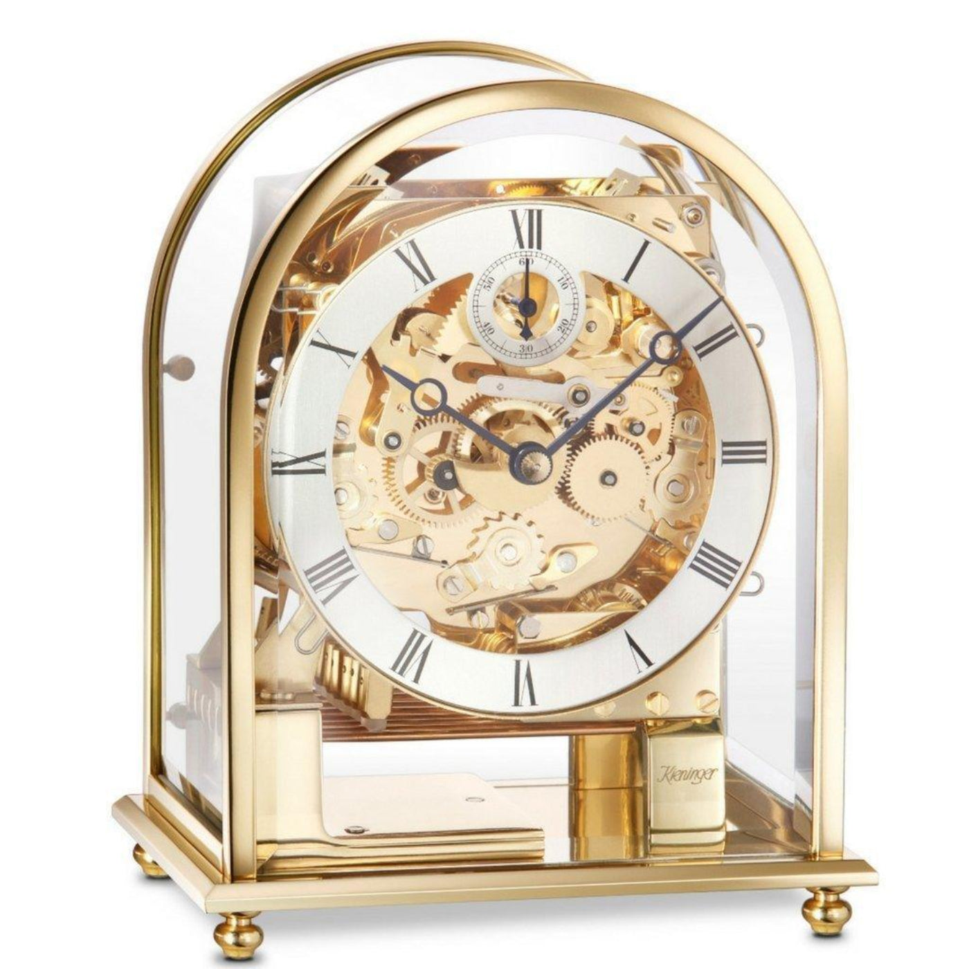Kieninger Clocks  Melodika Carriage Mantel Clock, Triple Chimes, Brass - MM 1226-01-04