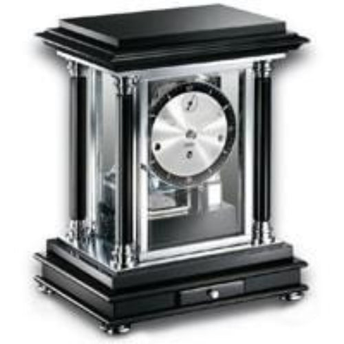 Kieninger Clocks Artemis Classical Mantel Clock, Piano Black & Silver Dial - MM 1246-96-02