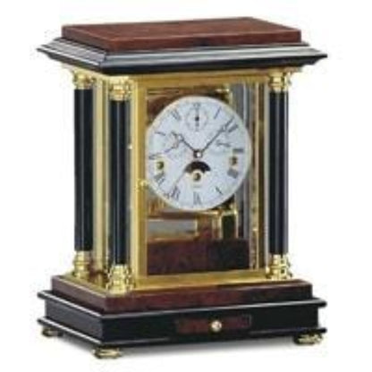 Kieninger Clocks  Fidelo Mantel Clock, Calendar, Moonphase, Walnut Burl - MM 1246-82-02