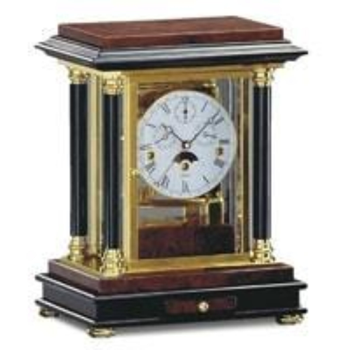 Kieninger Clocks  Fidelo Mantel Clock, Calendar, Moonphase, Walnut Burl - MM 1246-82-02