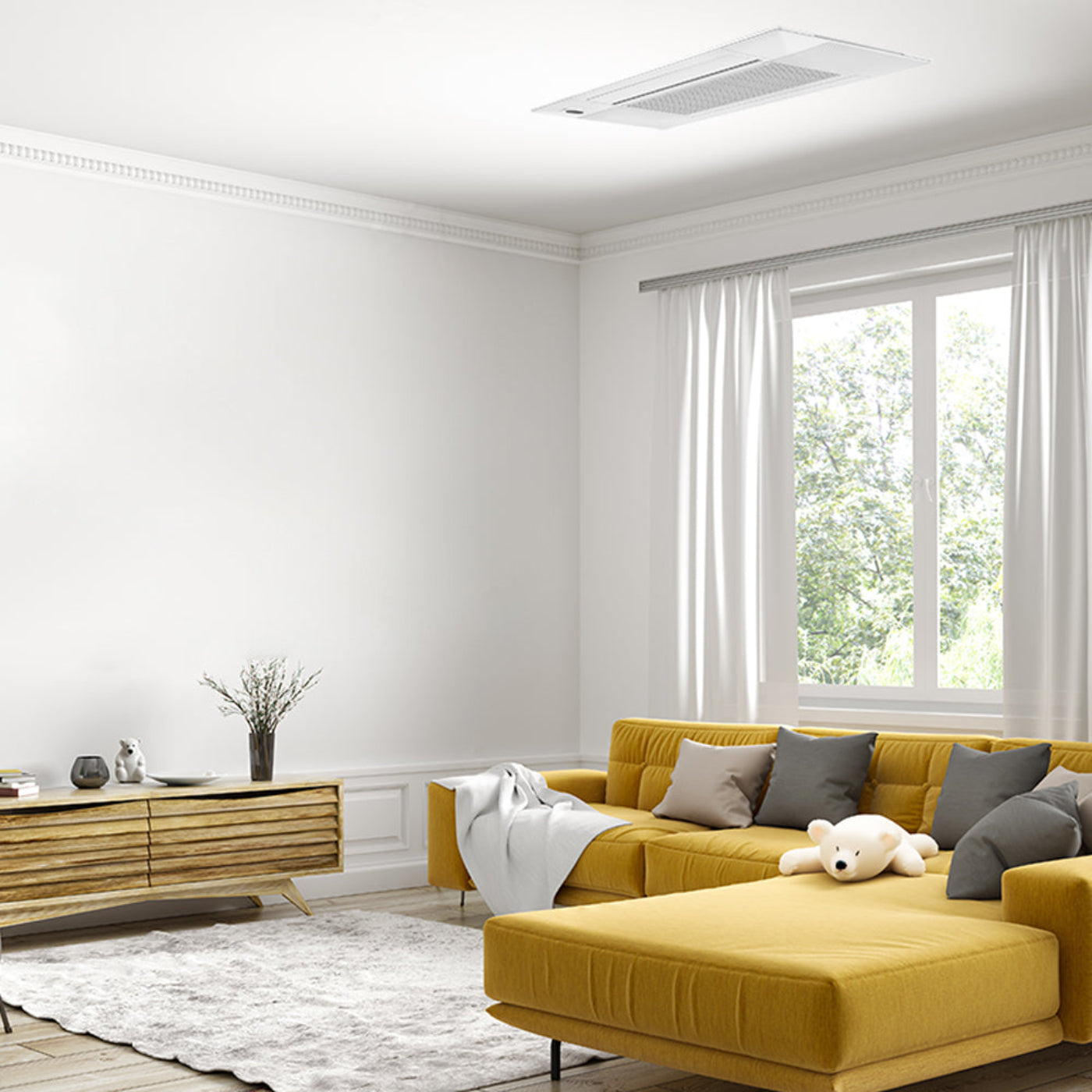 MRCOOL DIY 5th Gen 9,000 BTU Multi-Zone Mini Split Ceiling Cassette Air Handler 230V,  - DIYCASSETTE09HP-230C25-O
