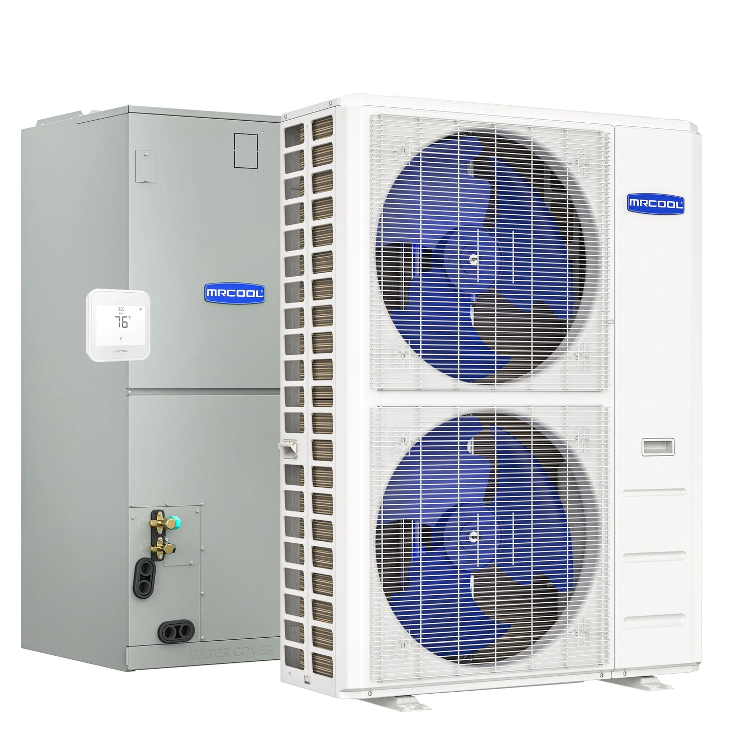 MRCOOL Hyper Heat 2nd Gen 60K BTU, 5 Ton, 16 SEER2 Heat Pump Condenser and Ducted Air Handler  - CENTRAL-60-HP-230B00-O