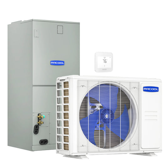 MRCOOL Hyper Heat 2nd Gen 30K BTU, 2.5 Ton, 16.8 SEER2 Heat Pump Condenser and Ducted Air Handler  - CENTRAL-30-HP-230B00-O