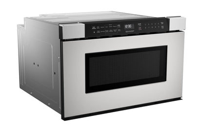 SHARP 24 in. 1.2 cu. ft. Built-In in Stainless Steel Microwave Drawer Oven - SMD2440JS-CLR