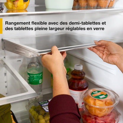 WHIRLPOOL 36-Inch French Door Refrigerator with Interior Water Dispenser - 31 cu. ft. White - WRFF3336SW