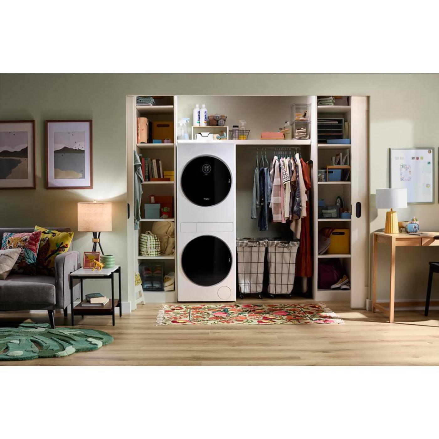 WHIRLPOOL Compact ENERGY STAR Ventless Heat Pump Laundry Tower with 2.7-cu ft Washer and Electric 4.3-cu ft Dryer White - WFH5424SW