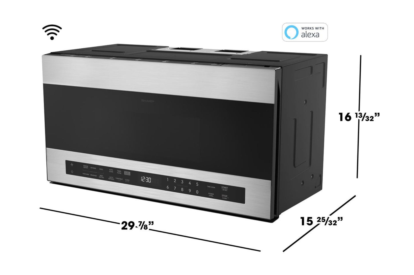 SHARP 1.7 cu. ft. Smart Over-the-Range Microwave Oven - SMO1759JS